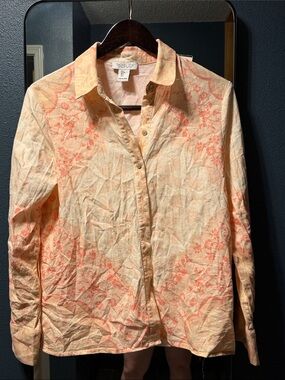 Rachel Zoe Blush Pink linen blend Tie-Dye Blouse